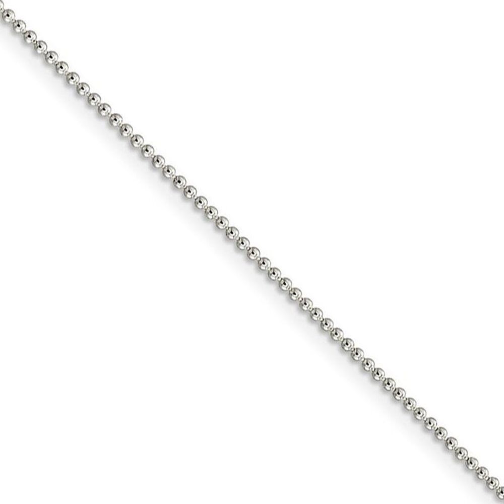 1.25mm, Sterling Silver Hollow Bead Chain Necklace, 24 Inch
